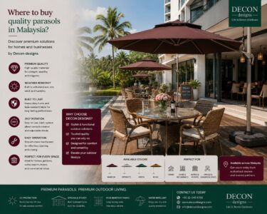 Poolside Umbrella
Enhance your poolside experience with DeconDesigns’ Poolside Umbrellas in Malaysia. Designed for durability and elegance, they provide ample shade for pool lounges, patios, and resort areas. Crafted with high-quality, weather-resistant fabrics and sturdy frames, they withstand tropical sun, rain, and occasional wind, ensuring long-lasting performance. Available in multiple sizes, colors, and designs, these umbrellas offer flexible shading options to create comfortable, inviting spaces for relaxation or entertainment. Easy to operate, tilt, and maintain, DeconDesigns’ Poolside Umbrellas combine practicality, style, and comfort. Perfect for residential homes, resorts, hotels, and commercial pool areas, they deliver premium outdoor shading solutions that elevate the overall poolside experience in Malaysia.
please visit our website at www.decondesigns.com  or contact us  at +60167960331