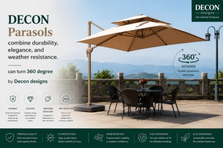 Outdoor Umbrella Malaysia
Discover the perfect Outdoor Umbrella in Malaysia with DeconDesigns. Our collection blends style, durability, and practicality, making it ideal for patios, gardens, cafes, and resorts. Designed to withstand Malaysia’s tropical weather, our umbrellas are crafted with high-quality, weather-resistant fabrics and sturdy frames that resist wind, rain, and sun damage. Easy to open, close, and tilt, these umbrellas provide versatile shading solutions for your outdoor space. Available in multiple sizes, shapes, and colors, our umbrellas complement any setting, from cozy home gardens to commercial outdoor areas. Whether you need protection from intense sunlight or light rain, our Outdoor Umbrellas provide a comfortable, shaded area to relax or entertain. With DeconDesigns’ expertise in outdoor furniture, you can trust that every umbrella combines functionality, elegance, and long-lasting quality. Elevate your outdoor experience in Malaysia with our stylish and reliable umbrellas.
please visit our website at www.decondesigns.com  or contact us at +60167960331