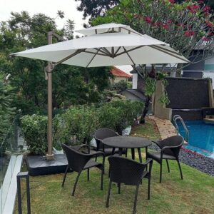 Outdoor Umbrella
DeconDesigns’ Outdoor Umbrellas offer premium shading solutions for gardens, patios, poolside areas, cafes, resorts, and hotels. Crafted with durable, weather-resistant fabrics and robust frames, they withstand Malaysia’s tropical climate, including sun, rain, and wind. Available in multiple sizes, shapes, and colors, our umbrellas complement any outdoor décor while providing practical sun and rain protection. Easy to operate, adjust, and maintain, they create comfortable and inviting spaces for relaxation, dining, or entertaining guests. Perfect for residential and commercial use, DeconDesigns’ Outdoor Umbrellas combine elegance, functionality, and long-lasting durability, making them a trusted choice for enhancing outdoor areas in Malaysia.
please visit our website at www.decondesigns.com  or contact us via WhatsApp at +60167960331